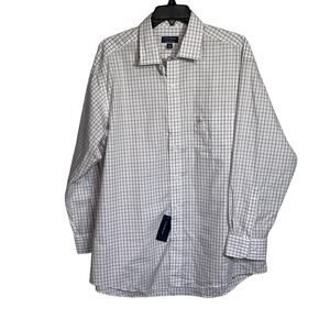 Club Room Men's Window Plaid Dress Shirt, White/red/green 17 32/33 $60